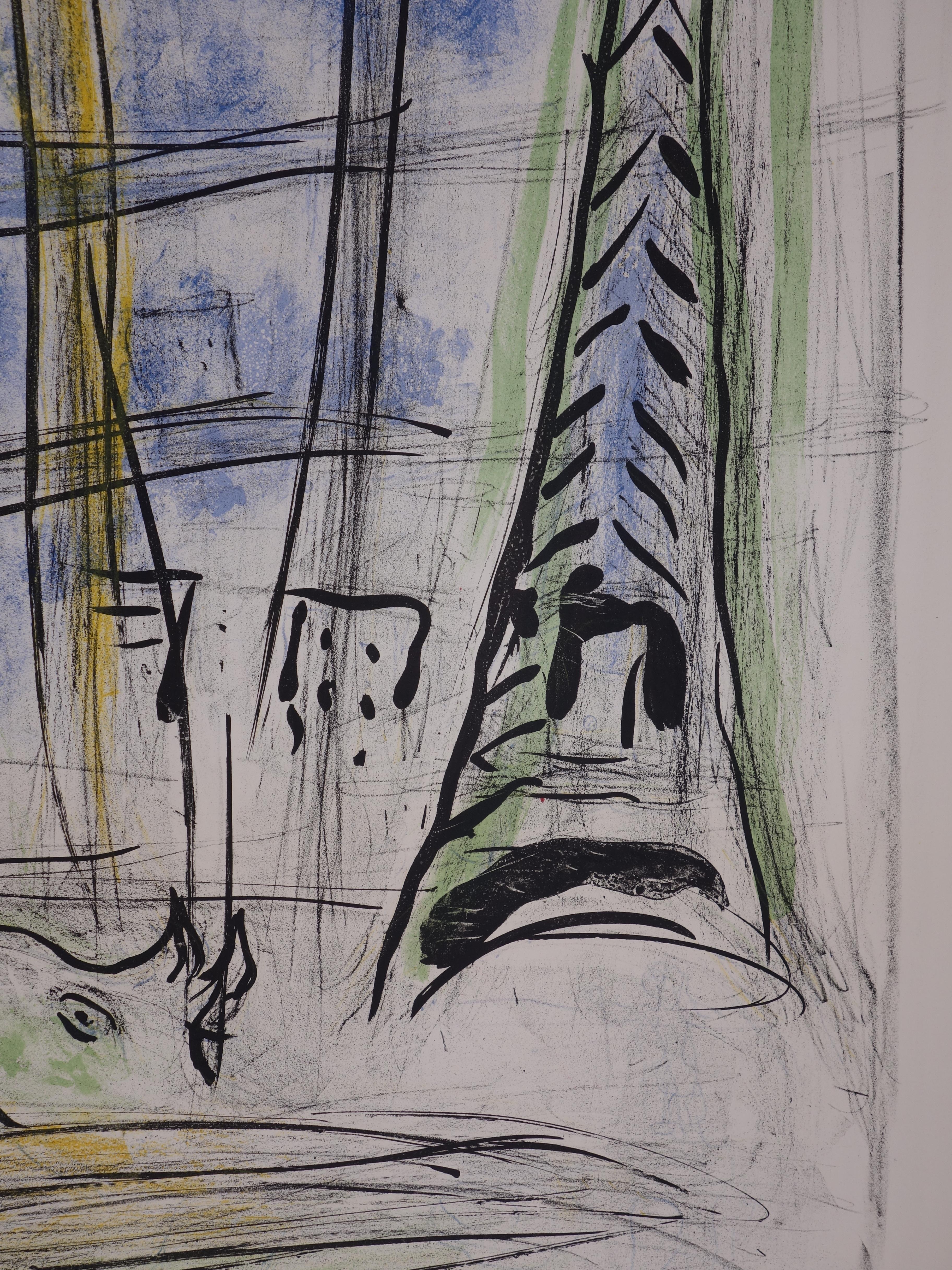 Paris : Room with View on the Eiffel Tower - Original lithograph # 160 cm tall - Print by Marc Chagall