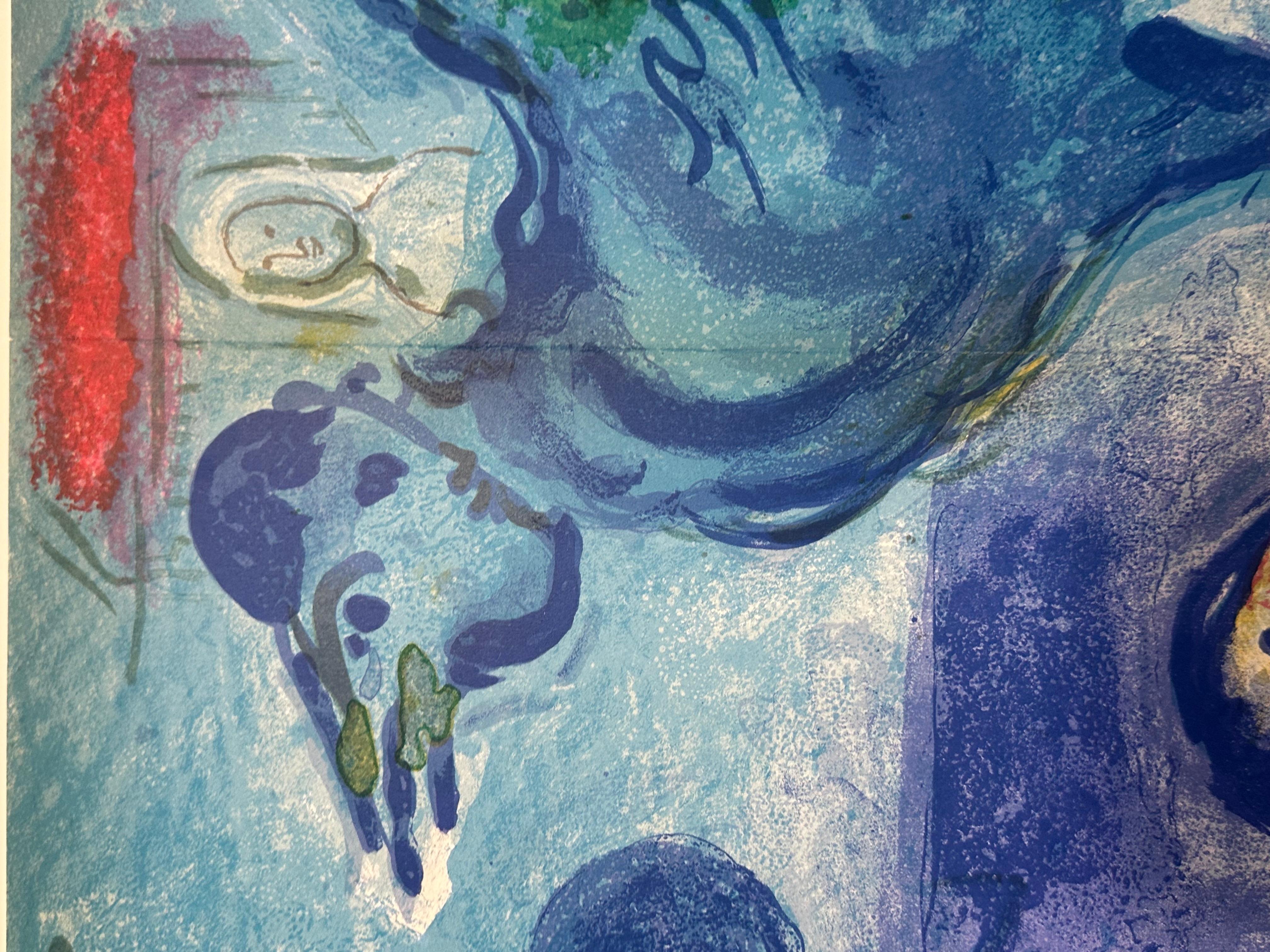 Marc Chagall Paysage au coq, 1958 Litografía original Mourlot 208, Cramer 36. en venta 5