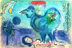 Marc Chagall Paysage au coq, 1958 Litografía original Mourlot 208, Cramer 36.