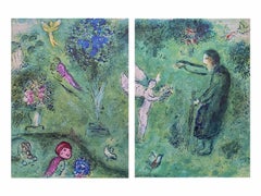 Philetas Orchard Daphnis & Chloe Diptych 1977 Limited Edition After Marc Chagall