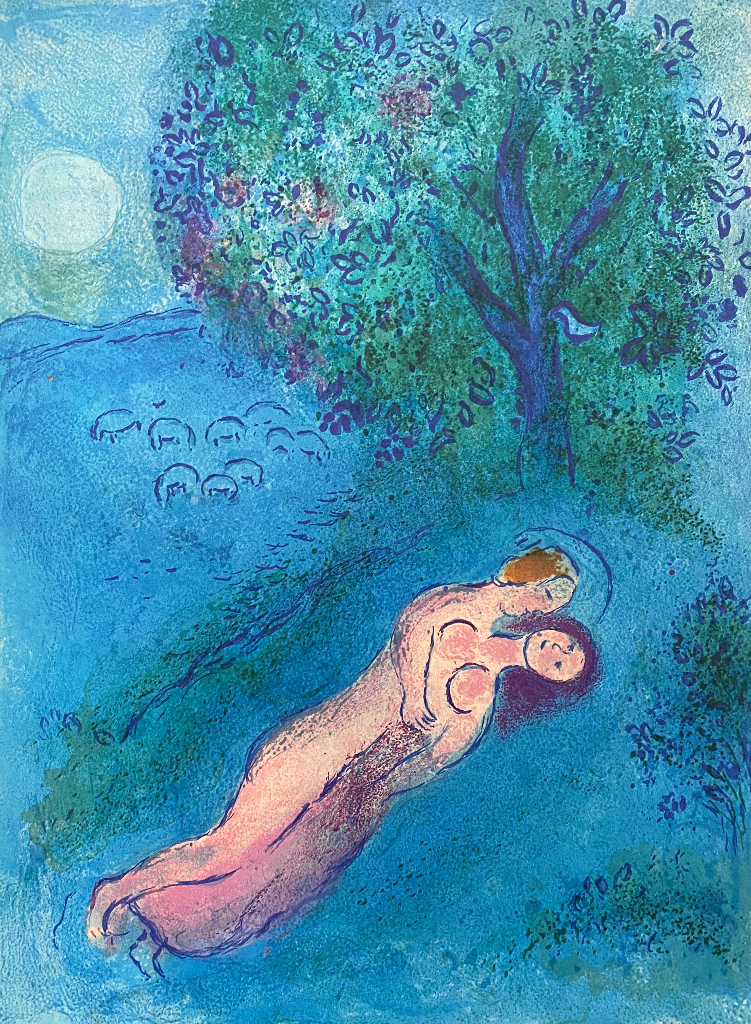 Marc Chagall Figurative Print - “Philetas’s Lesson, ” Daphnis et Chloé (Cramer 46)