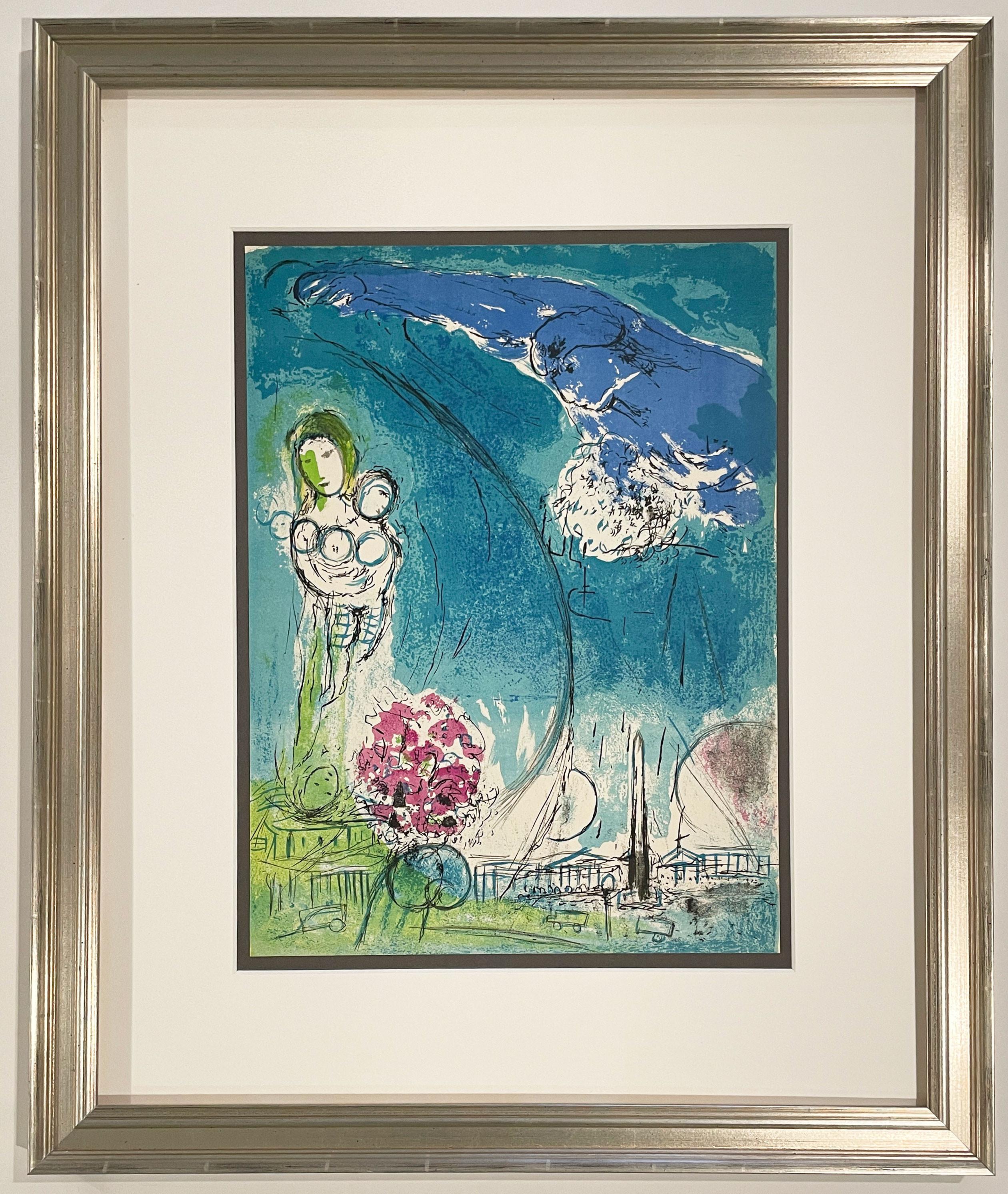Marc Chagall Landscape Print – Place de la Concorde