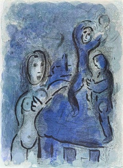 Plate from "The Bible" - Lithograph by M. Chagall - 1960