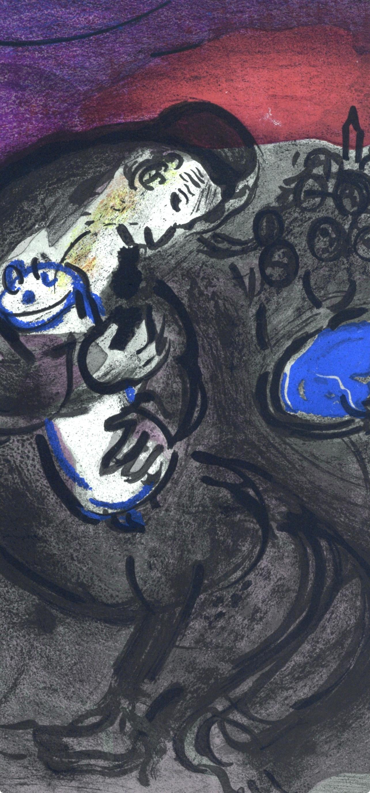 Pleurs de Jérémie (Mourlot 117-46; Cramer 25), Dessins Pour La Bible - Expressionist Print by Marc Chagall