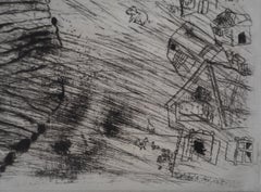 Pliouchkine's Village - Original Etching - Ref. Sorlier #44