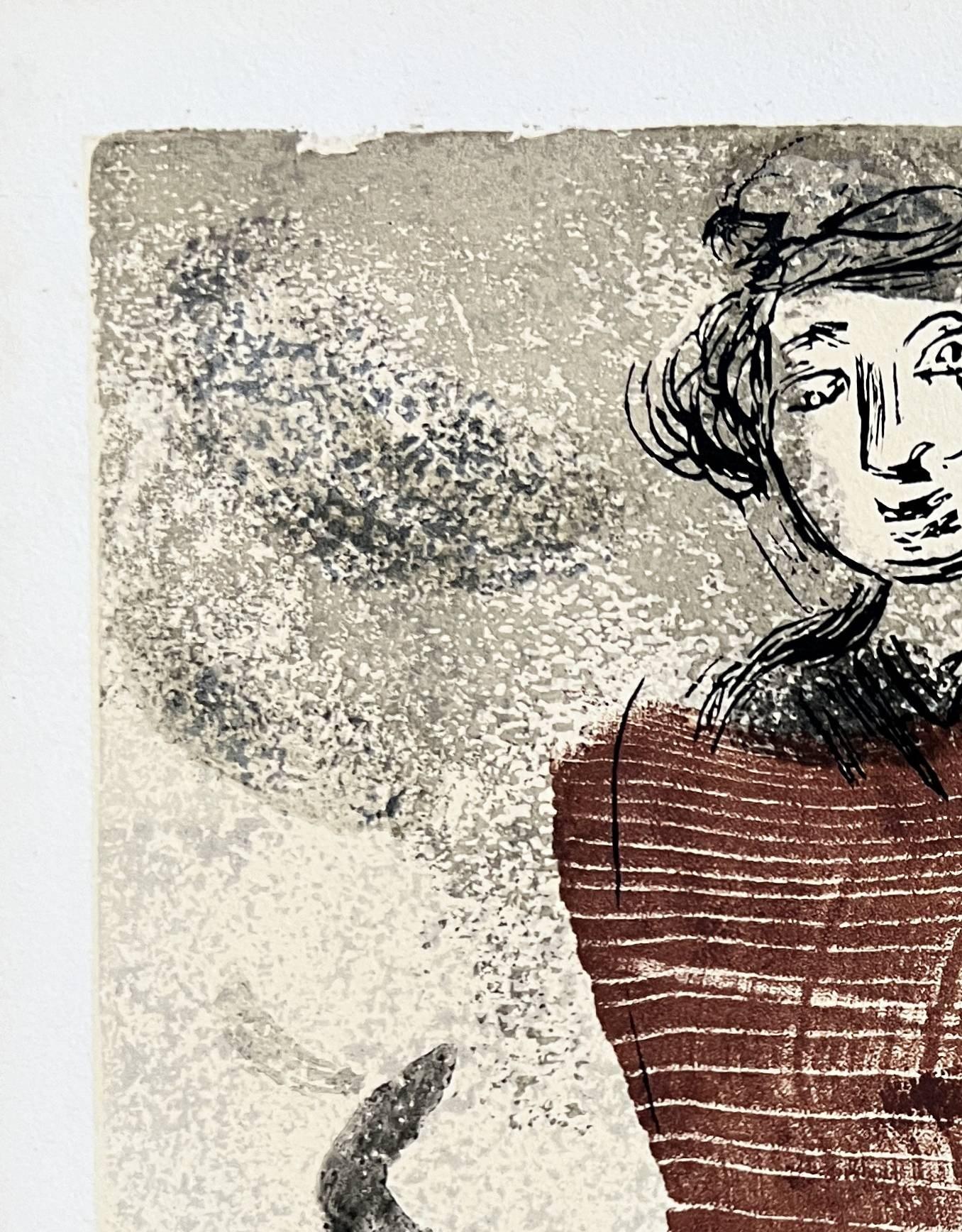 Marc Chagall (1887-1985) - Poèmes, Planche II

Woodcut print from 1968.

An unnumbered and unsigned copy from a limited edition of 238.

Dimensions of sheet: 32.5 x 25 cm

Dimensions in frame: 53.2 x 43.2 cm

Publisher: Cramer Éditeur,