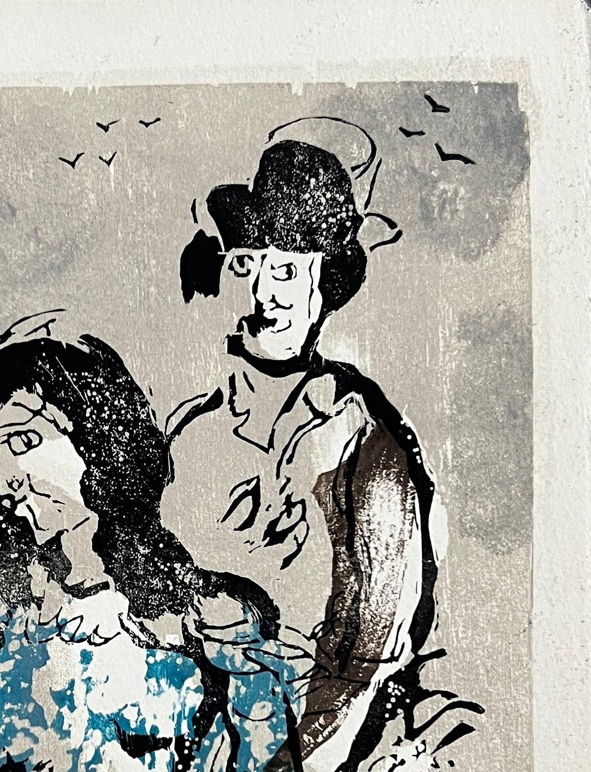 Poèmes, Planche IV - Black Print by Marc Chagall