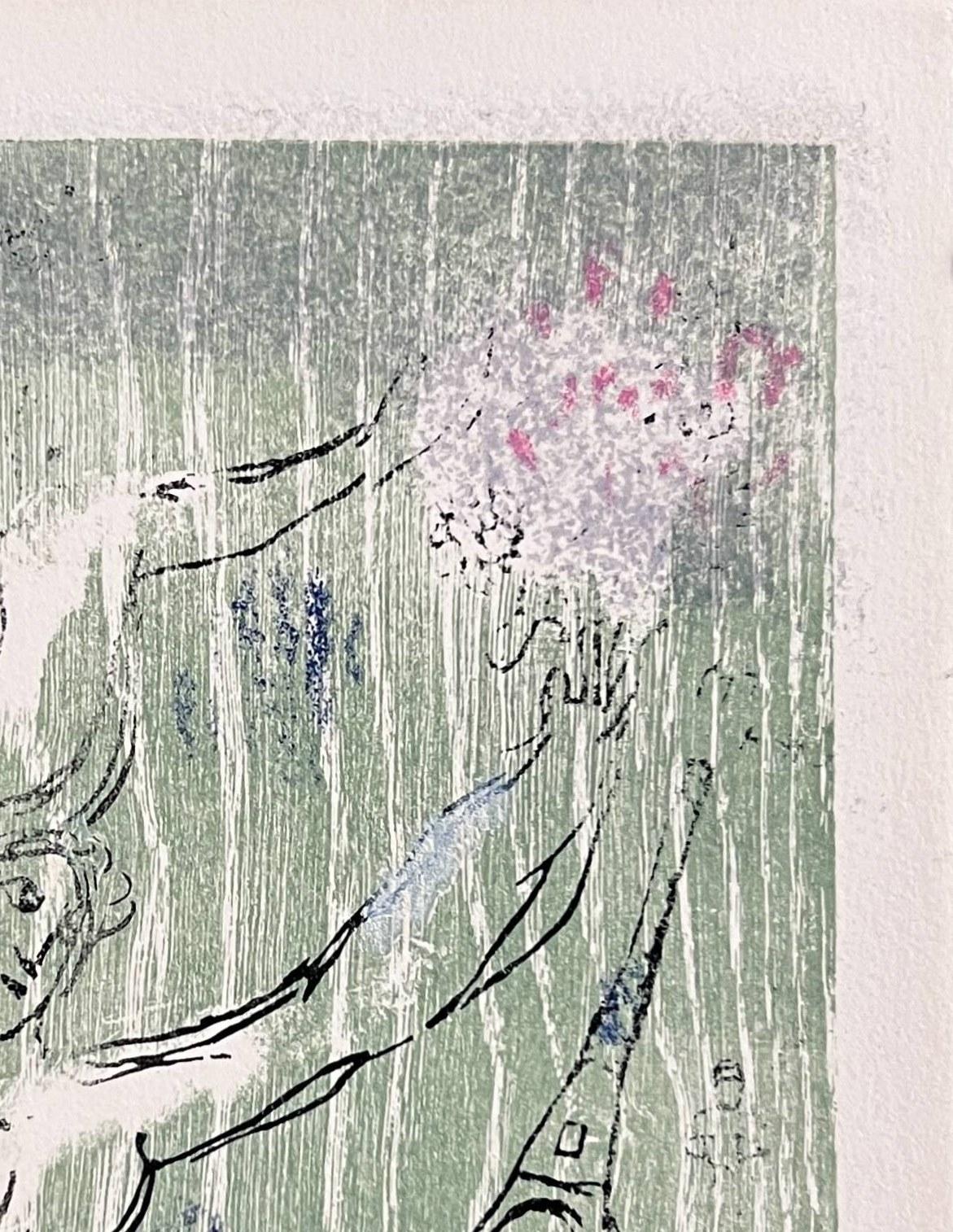 Poèmes, Planche IX (trial proof) - Gray Print by Marc Chagall