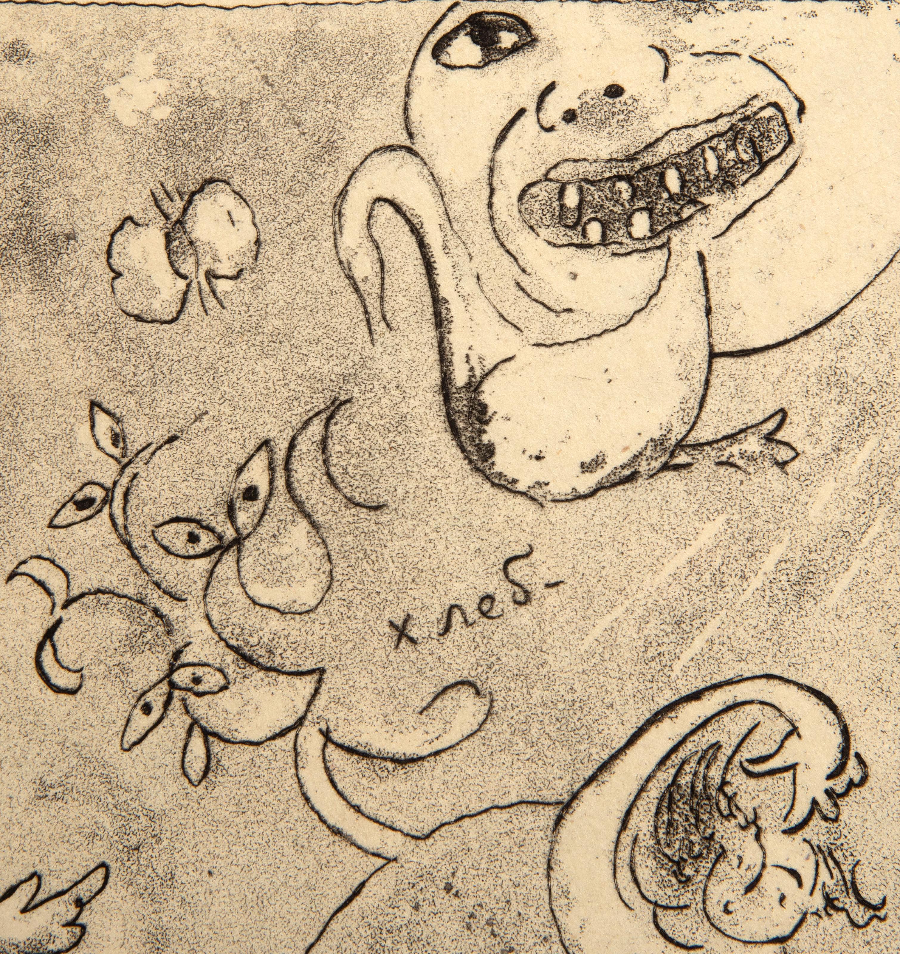 Poesie De Mots Inconnus (Ex-Libris), Etching with Aquatint by Marc Chagall For Sale 2
