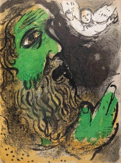 Praying Job - Lithograph by Marc Chagall - 1960