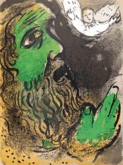 Praying Job - Lithograph by Marc Chagall - 1960