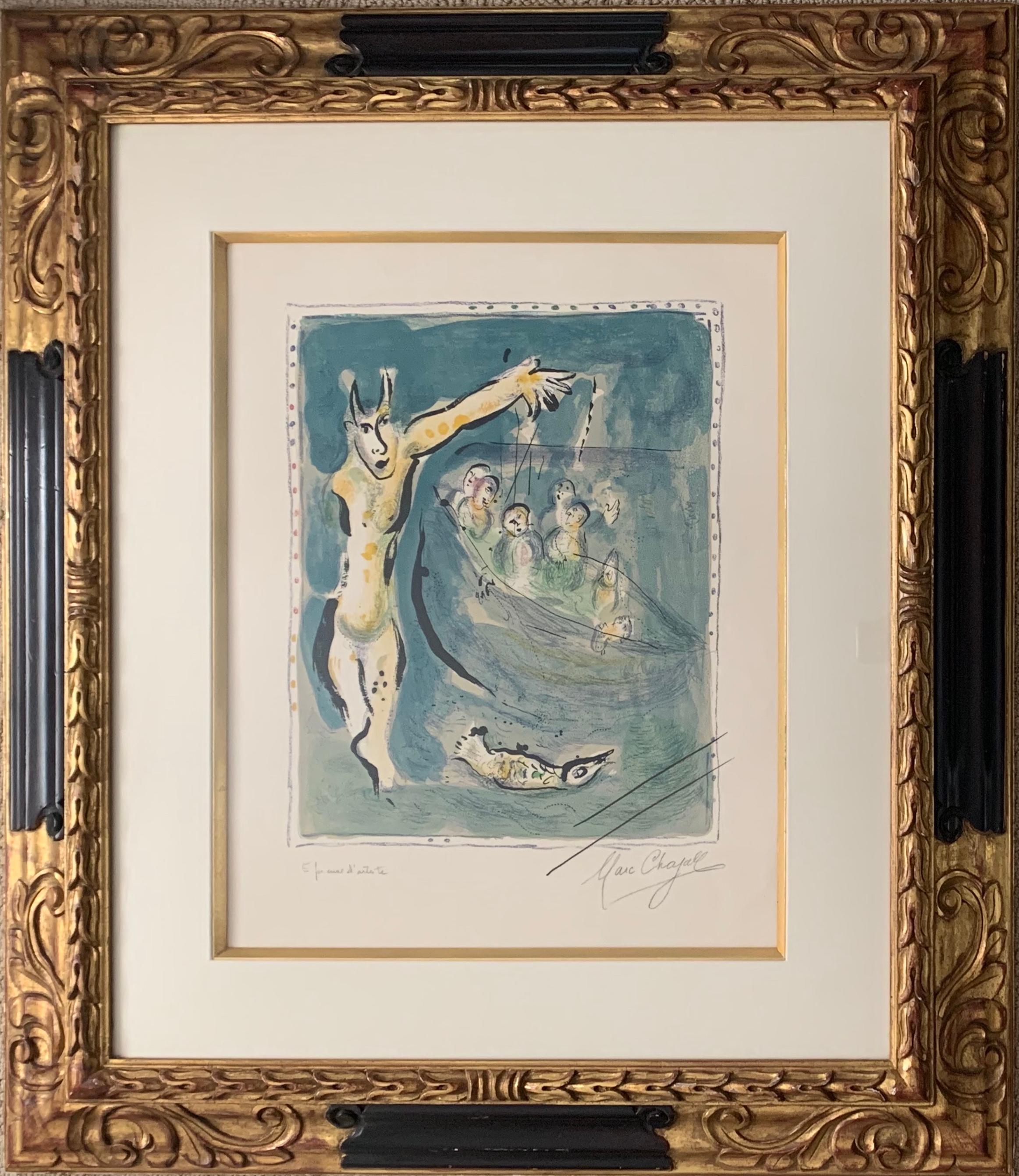 Près des eaux d'Aulis blanches - Print by Marc Chagall