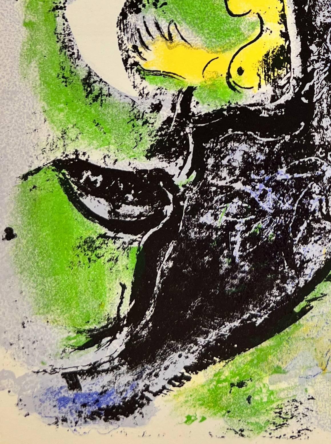 Le profil et l'enfant rouge - Moderne Art par Marc Chagall