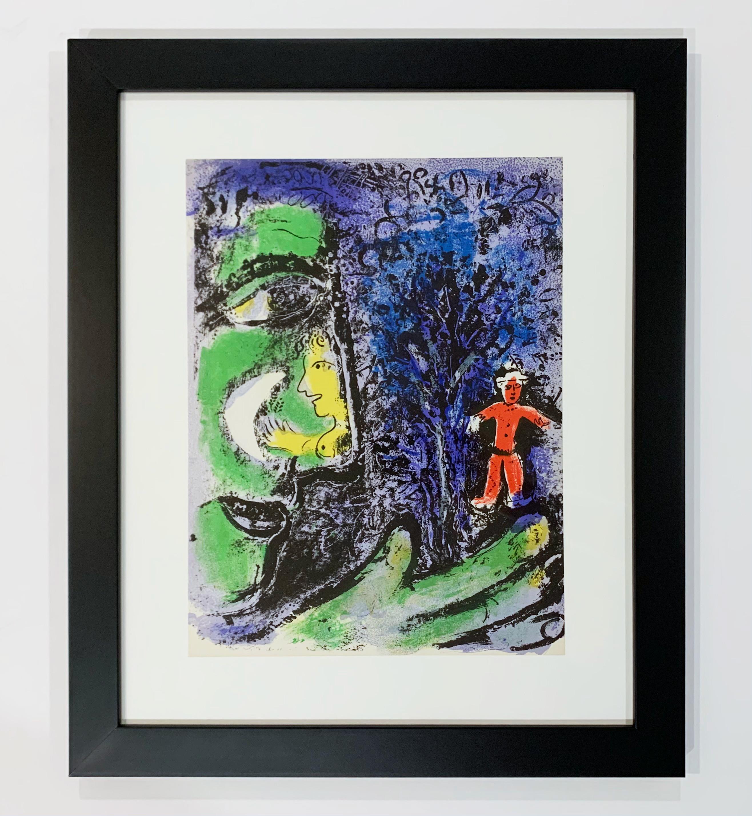 Profile et enfant rouge, de la lithographie de Mourlot I - Print de Marc Chagall