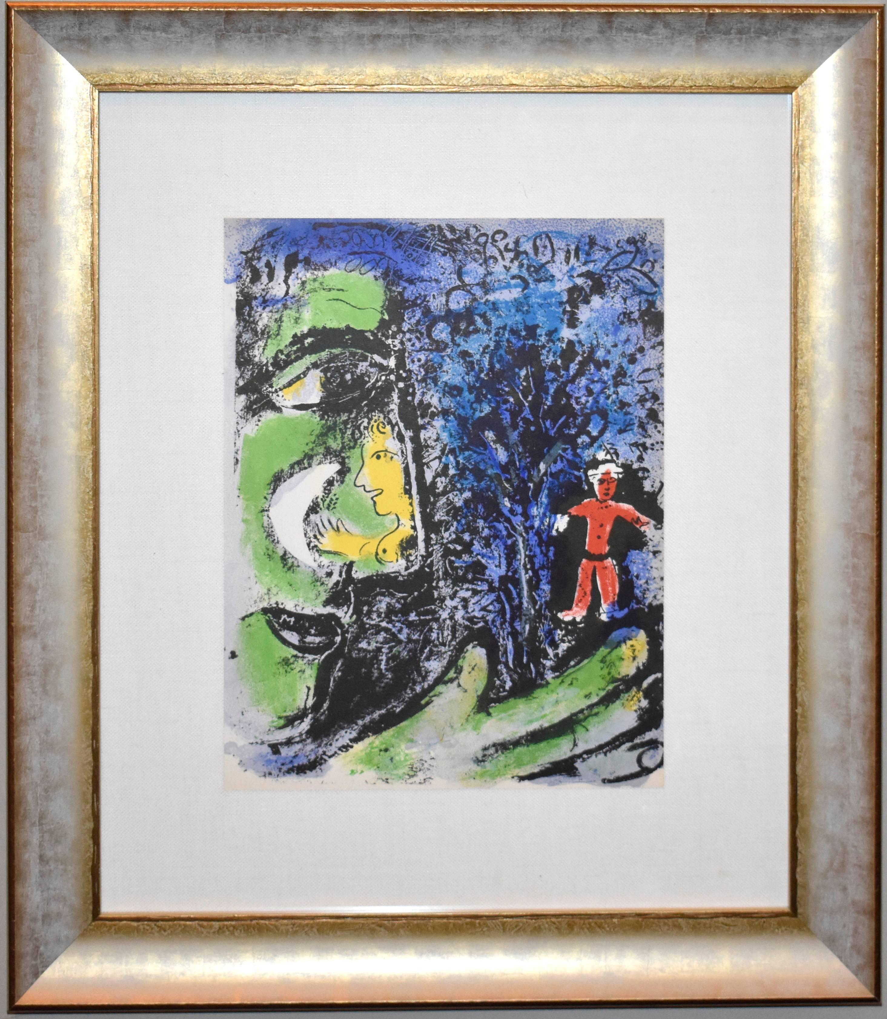 Marc Chagall Landscape Print - Profile and Red Child