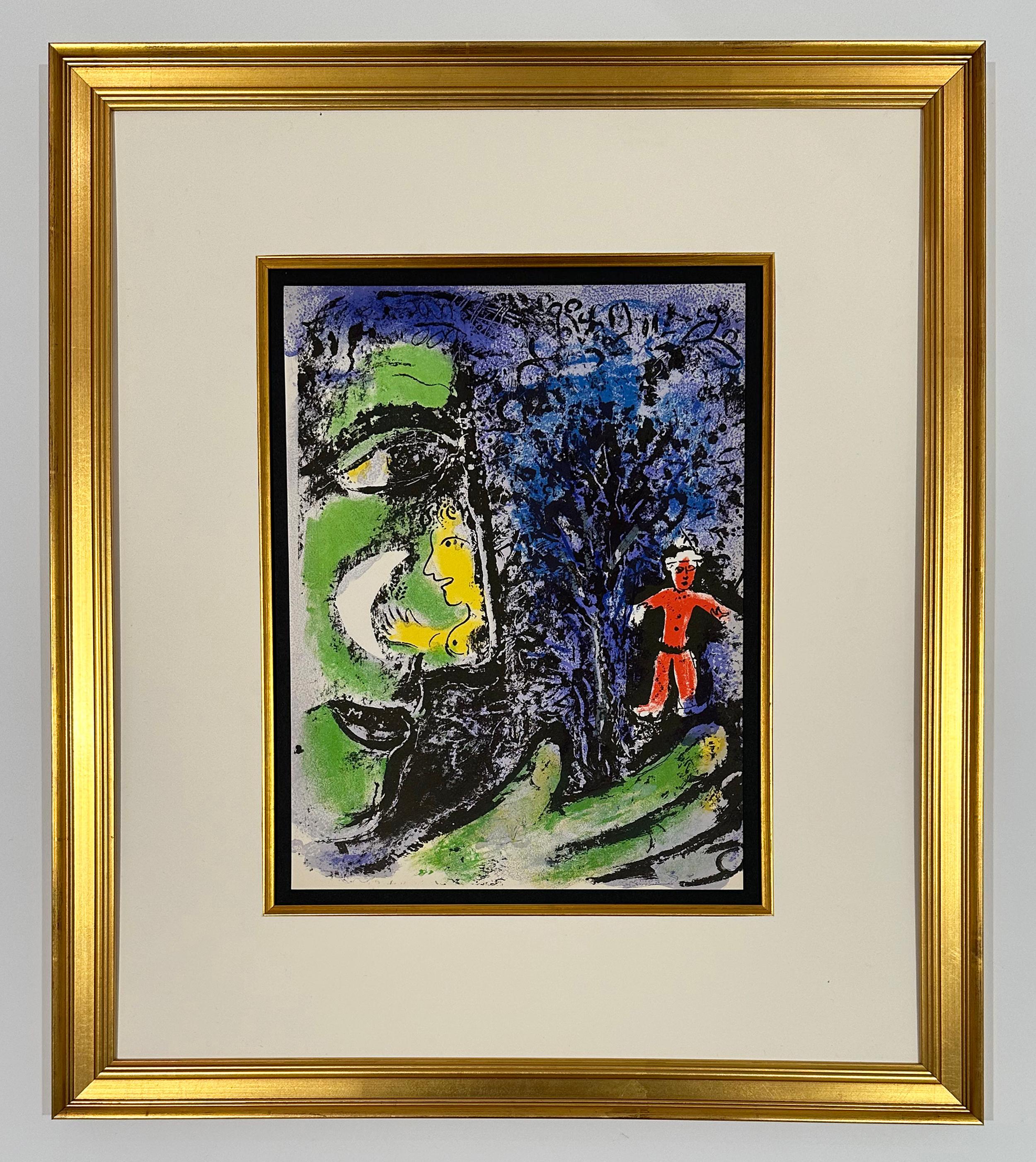 Profile und Rotes Kind, aus der Lithographie Mourlot von 1960, Lithographie I – Print von Marc Chagall