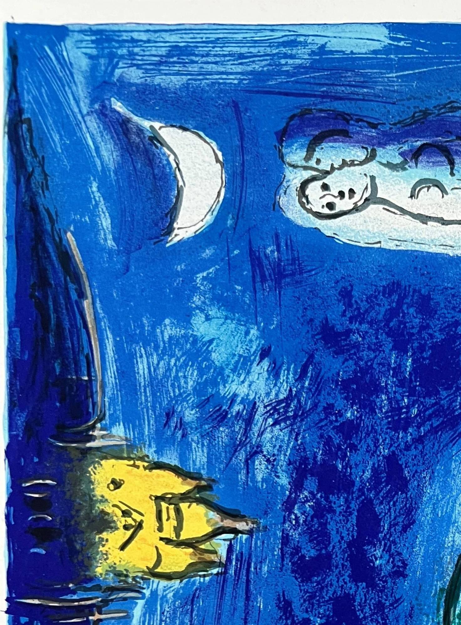 Marc Chagall (1887-1985) - Quai aux Fleurs

Lithograph from 1954.

Dimensions of sheet: 38 x 28 cm

Dimensions in frame: 53.2 x 43.2 cm

Publisher: Maeght Éditeur, Paris.

Printer: F. Mourlot, Paris.

Reference: Chagall Lithograph [I], André Sauret,