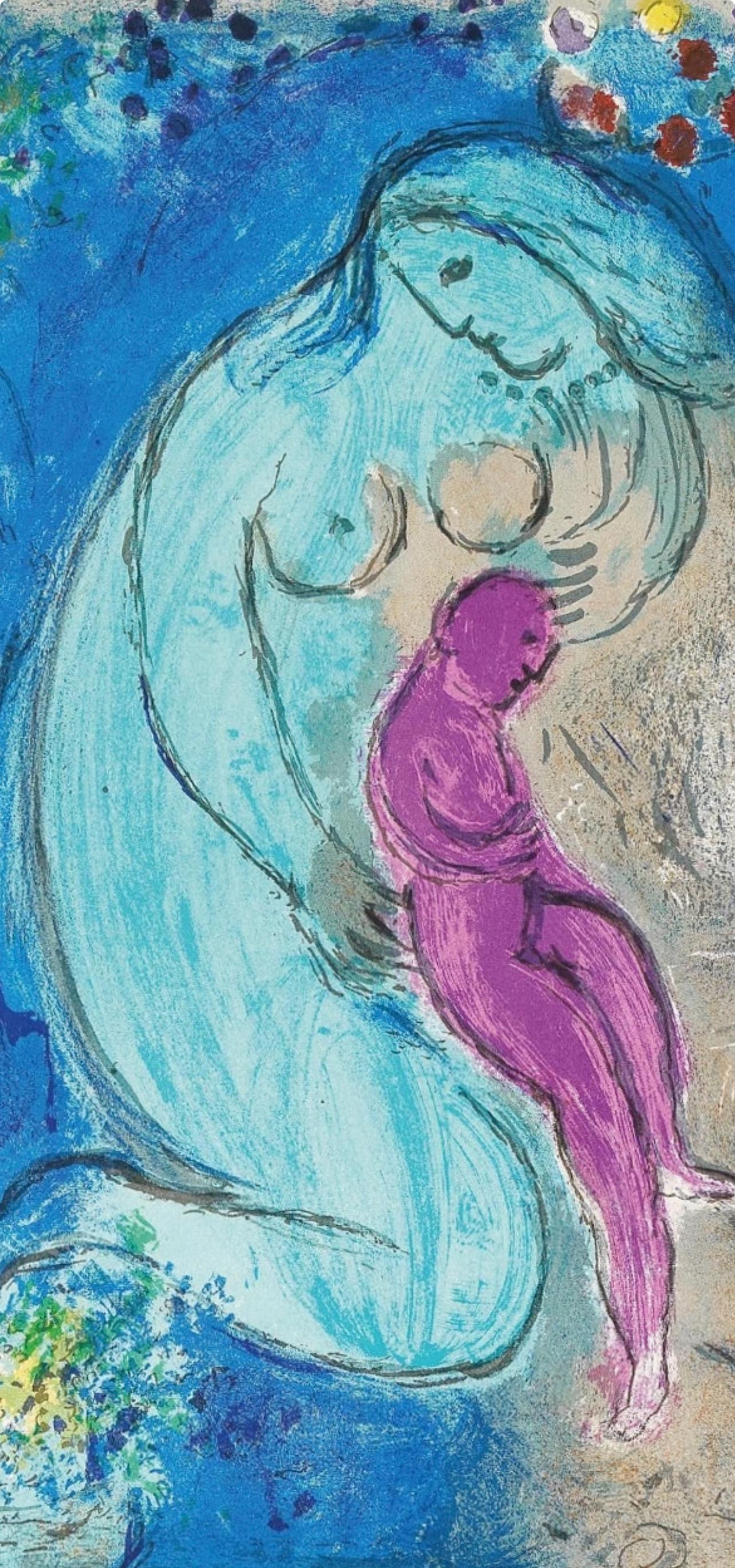 Quai de fleurs (Cramer 24; Mourlot 99), Derrière le miroir - Print Espressionista di Marc Chagall