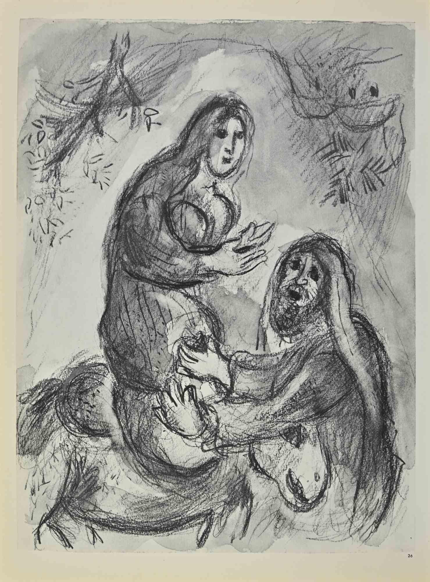 Rachel Goes Away with Jacob- Lithograph by Marc Chagall - 1960 For Sale 1