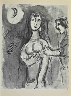 Retro Rachel Goes Away with Jacob- Lithograph by Marc Chagall - 1960