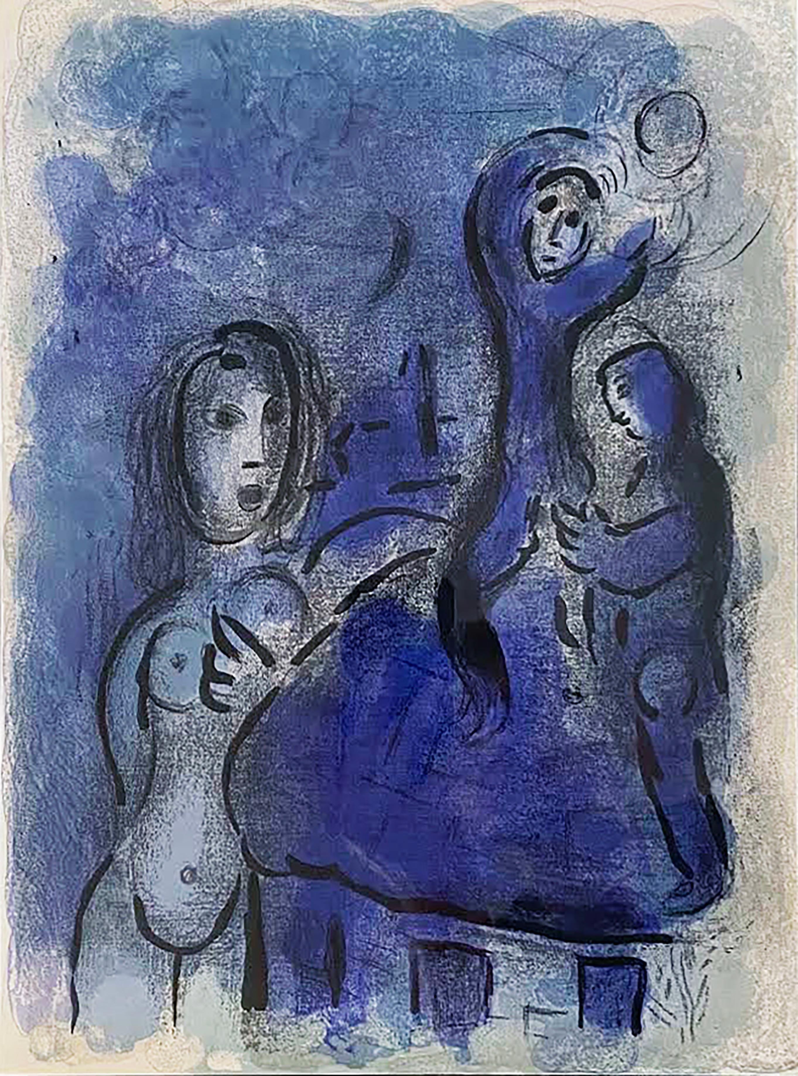 Marc Chagall Figurative Print - Rahab and the Spies of Jericho