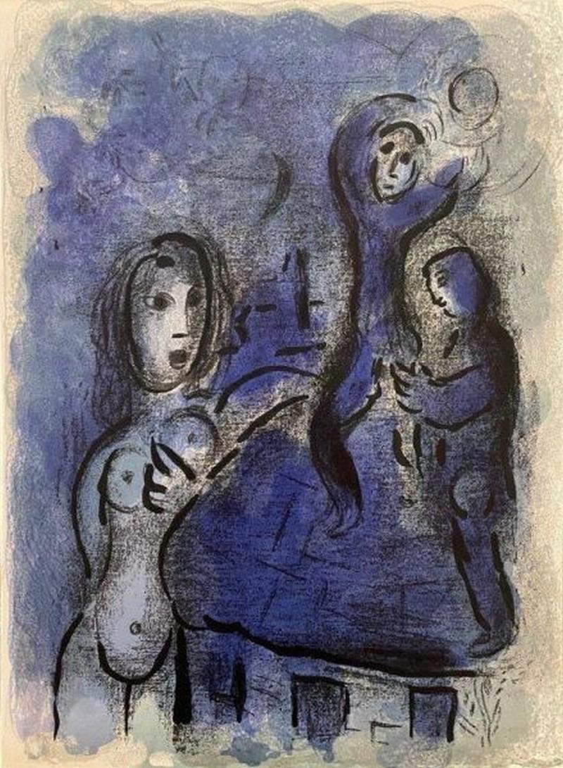 Marc Chagall Figurative Print – Rahab und die Spione von Jéricho 