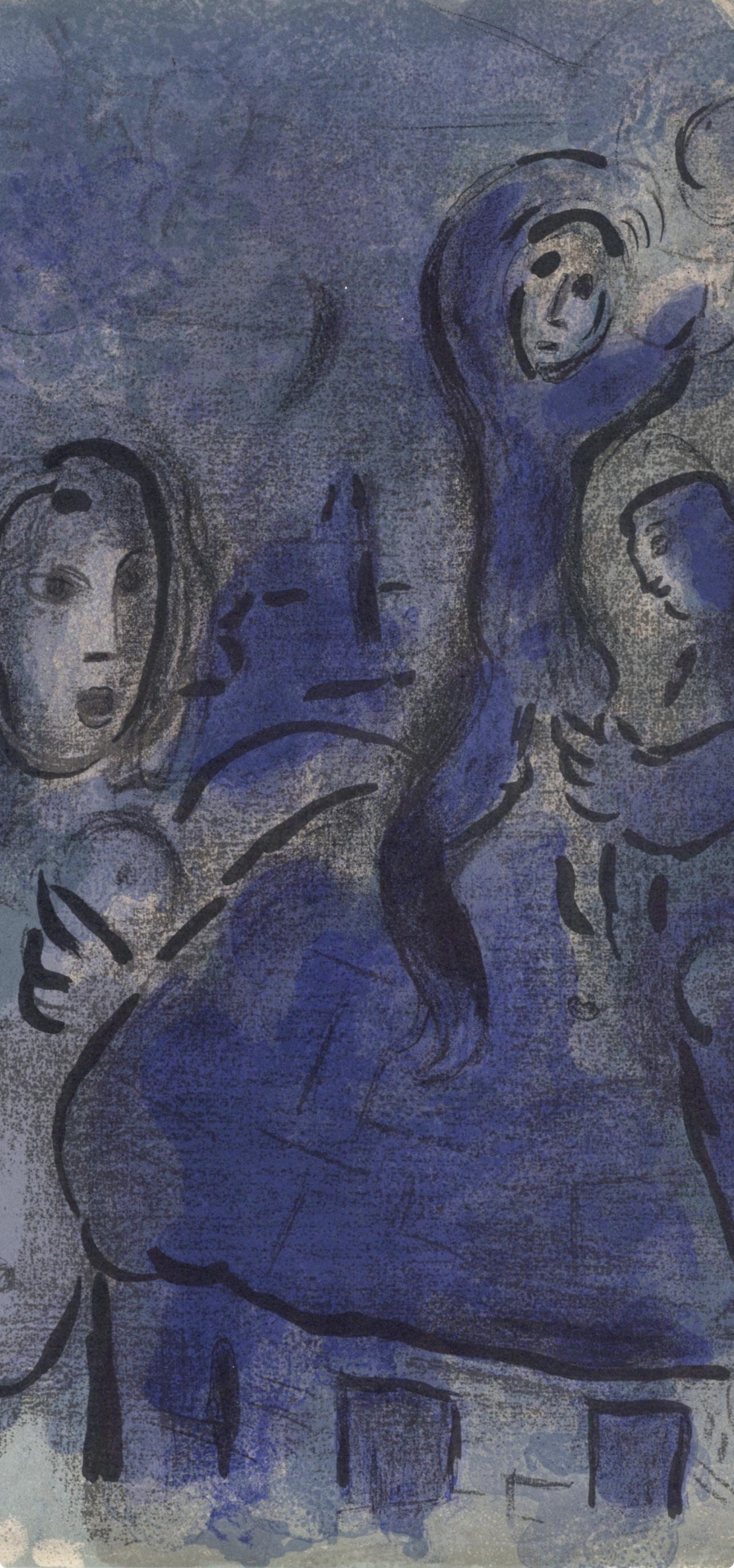 Rahab et les espions de Jéricho (Mourlot 230-77; Cramer 42) - Expressionist Print by Marc Chagall