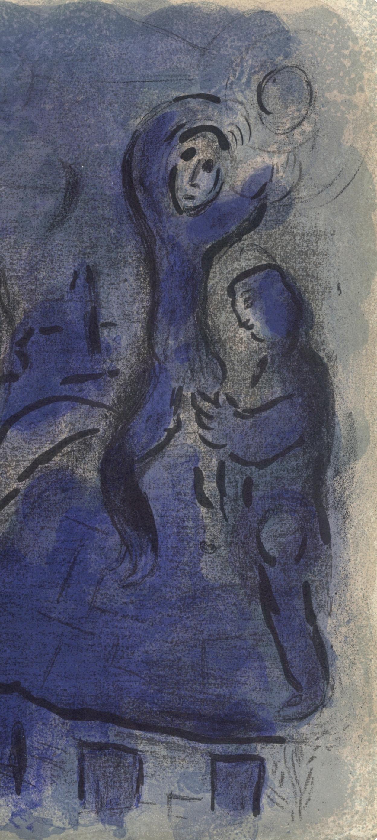 Rahab et les espions de Jéricho (Mourlot 230-77; Cramer 42) - Gray Figurative Print by Marc Chagall