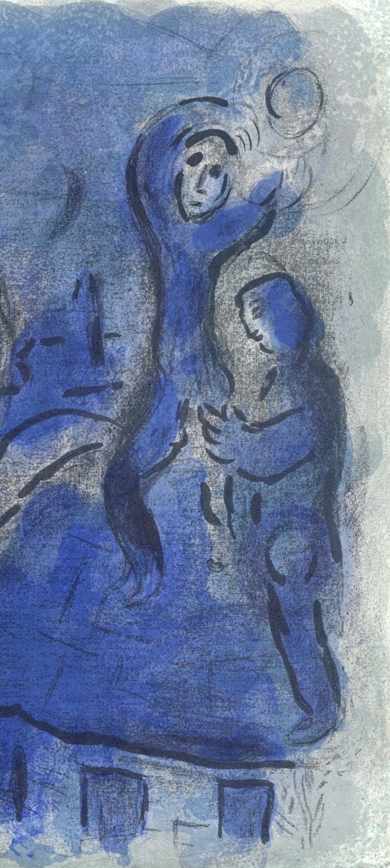 Rahab et les espions de Jéricho (Mourlot 230-77 ; Cramer 42) - Gris Figurative Print par Marc Chagall