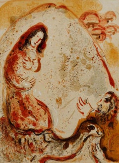 Rahel Steals her Father's Idols Plate - Lithograph by Marc Chagall - 1960