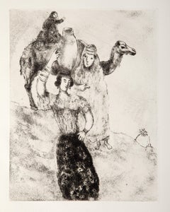 Rebecca al pozzo, acquaforte impressionista di Marc Chagall