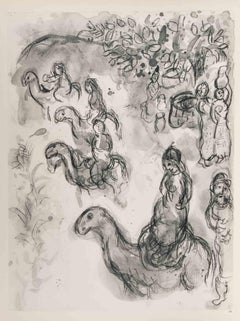 Rebecca Leaves for Her Wedding - Héliogravure by Marc Chagall - 1960