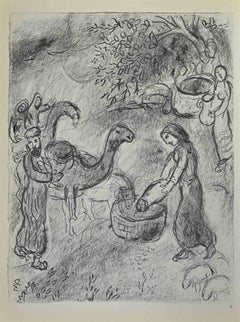 Rebekah Gives Drink - Lithographie de Marc Chagall - 1960