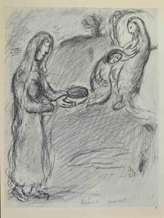 Rebekah Leaves her Family - Lithograph by Marc Chagall - 1960