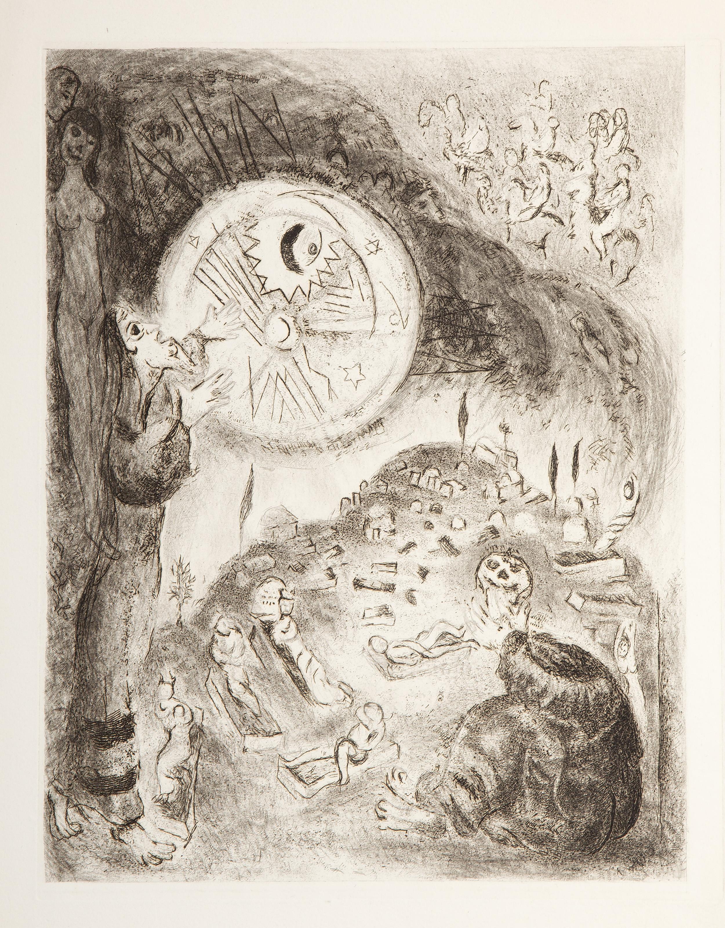  Marc Chagall, Russian (1887 - 1985) -  Refused Plate for the Bible Series, Portfolio: Bible Series, Year: circa 1956, Medium: Etching, Image Size: 13.25 x 10.25 inches, Size: 17.75 x 13.25 in. (45.09 x 33.66 cm), Description: From the collection of