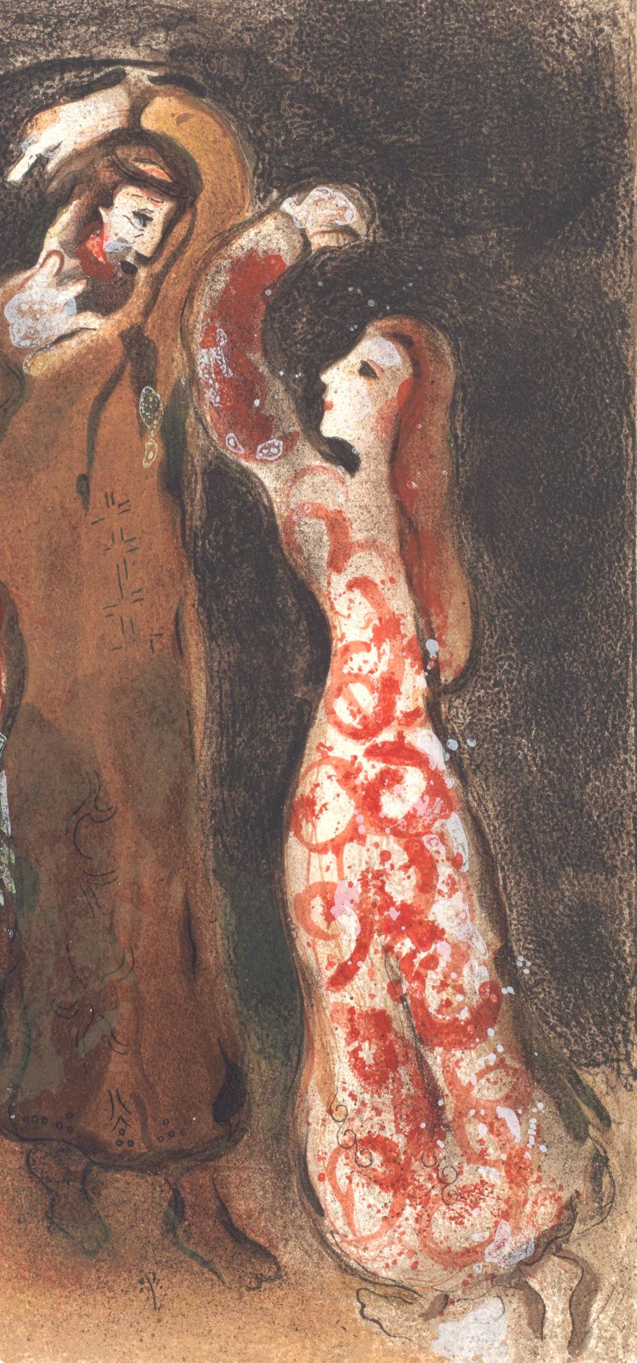 Incontro di Ruth e Booz (Mourlot 230-77; Cramer 42) - Print Espressionista di Marc Chagall