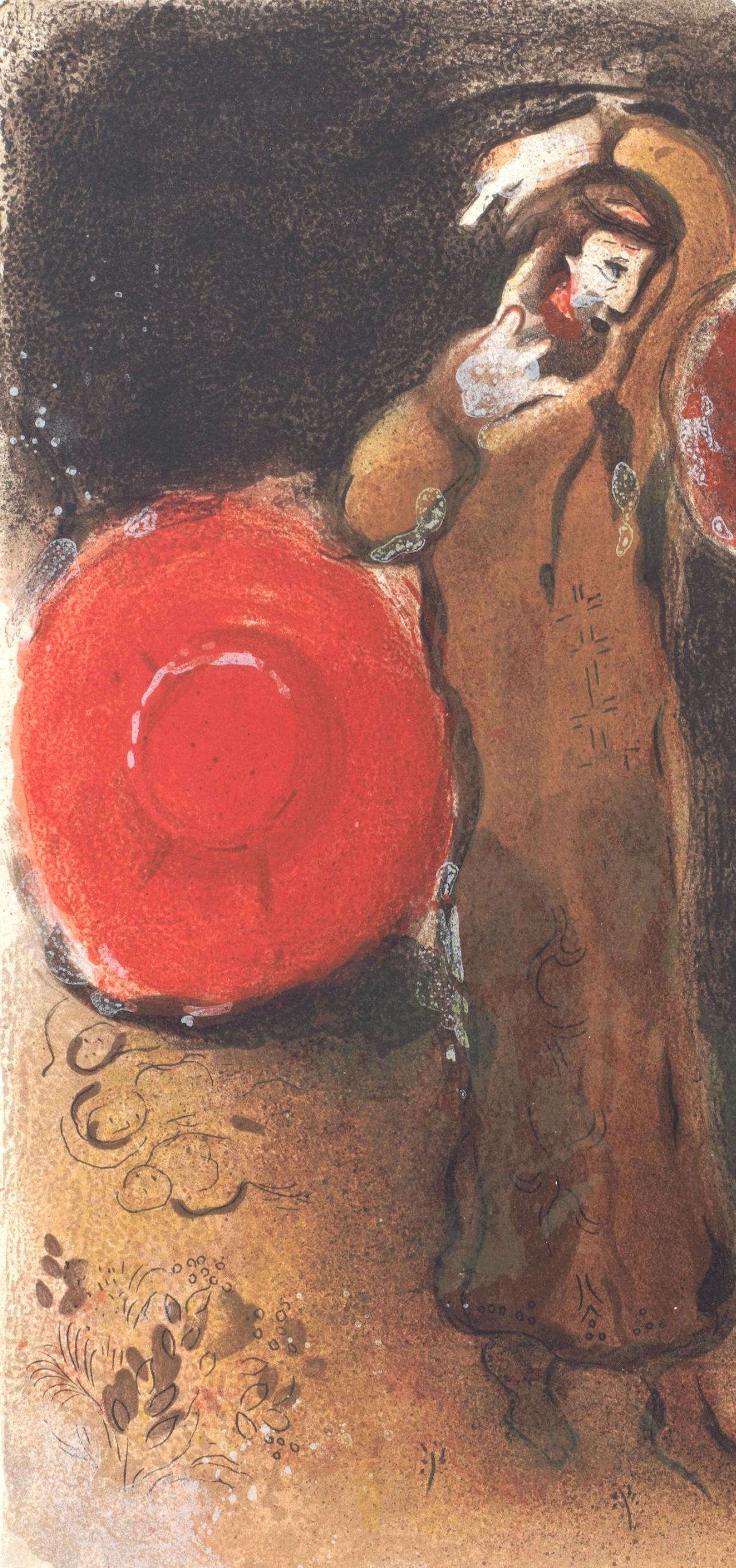 Incontro di Ruth e Booz (Mourlot 230-77; Cramer 42) - Figurative Print Marrone di Marc Chagall