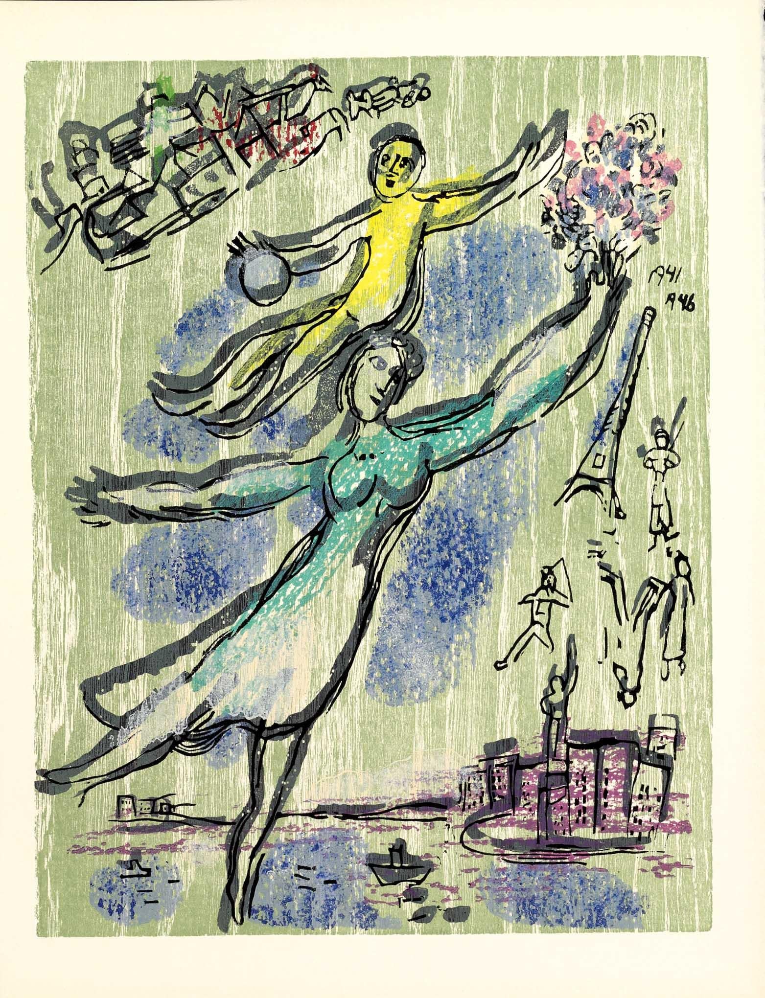 Répit, 1968 (Poèmes, #9) – Print von Marc Chagall