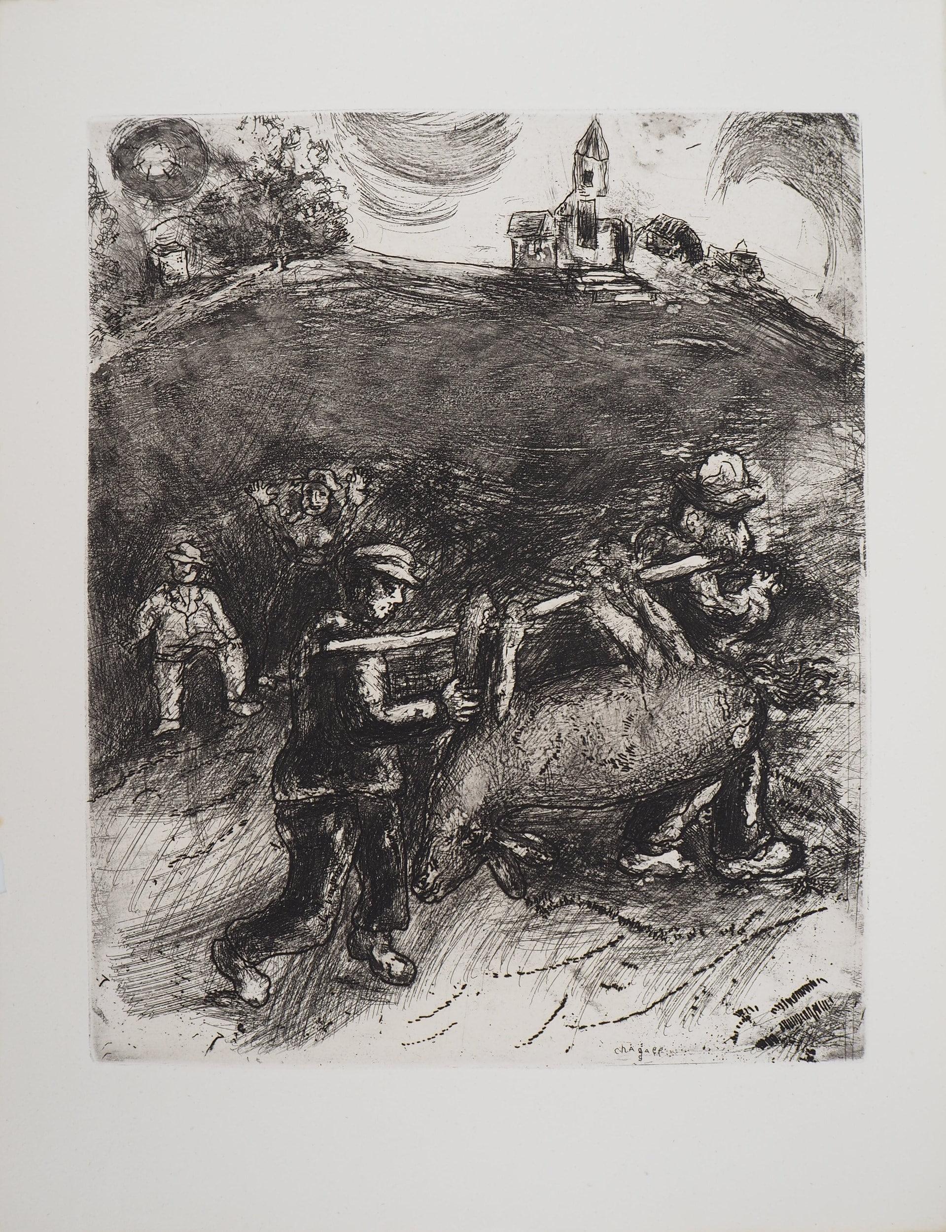 Retour au village - Gravure originale - Réf. Sorlier #121