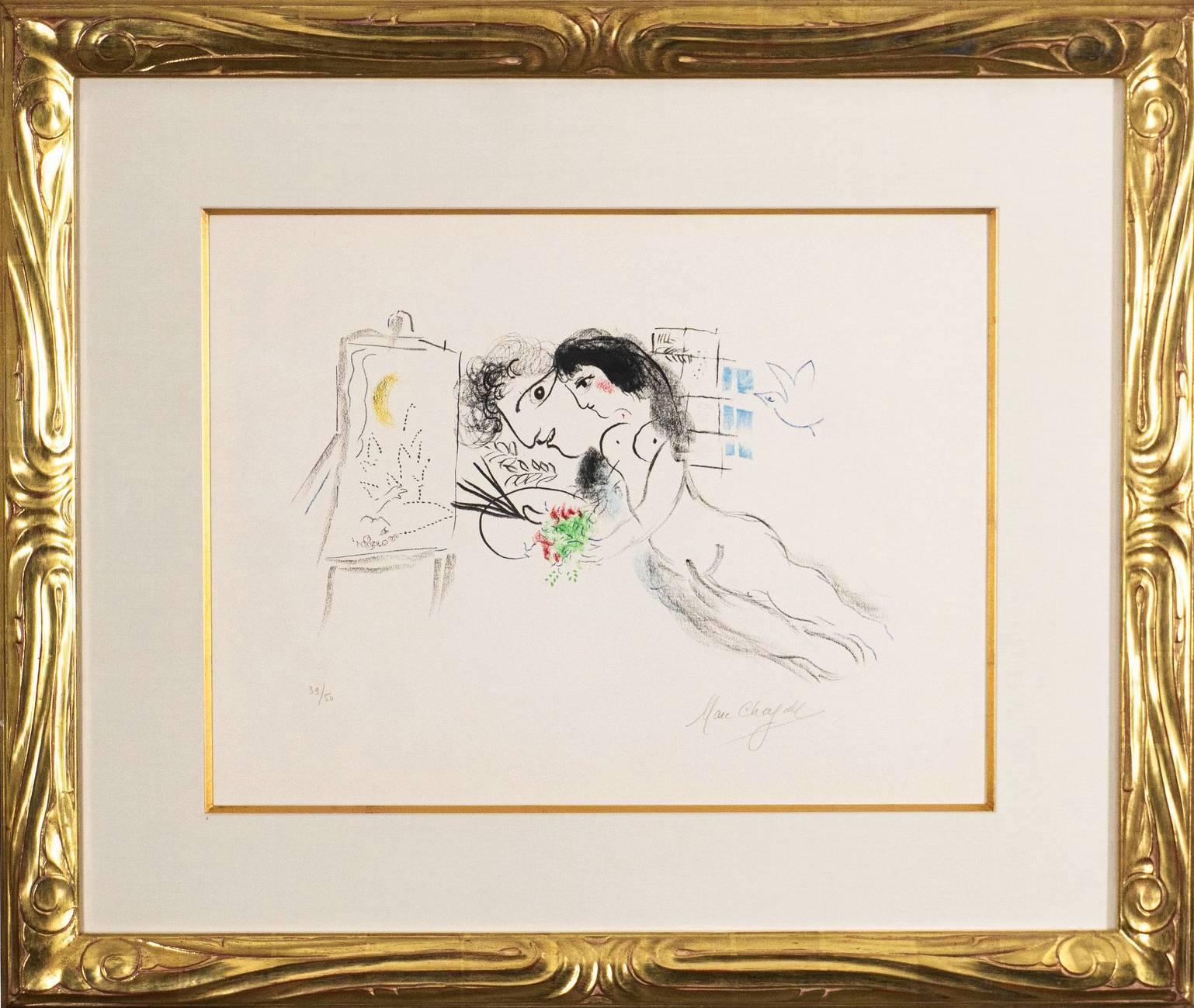 Figurative Print Marc Chagall - Rêve familier