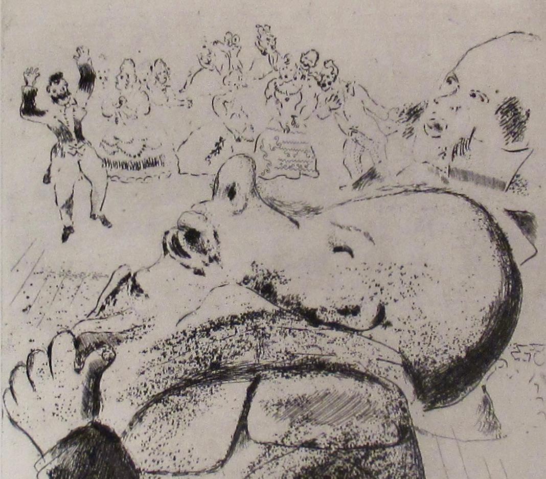 Revelations de Nozdriov - Beige Figurative Print by Marc Chagall