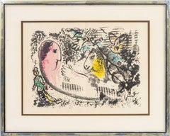 «Reverie» (El pintor y el burro), litografía surrealista a color