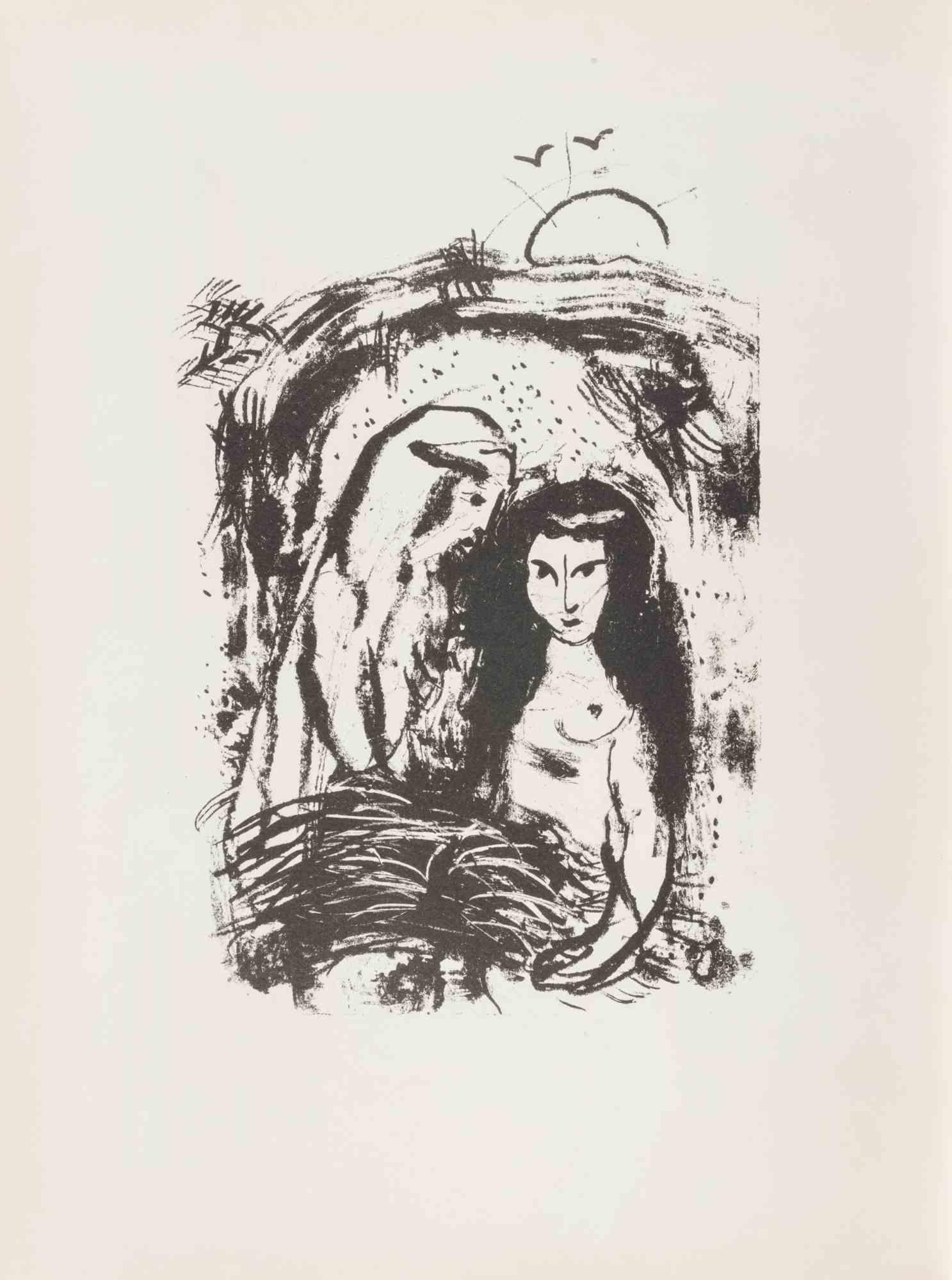 Ruth and Booz Sleeping - Lithograph by Marc Chagall - 1960 For Sale 1