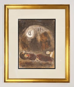 Marc Chagall Modern Lithograph, Unsigned, 1960, Ruth at the Feet of Boaz
