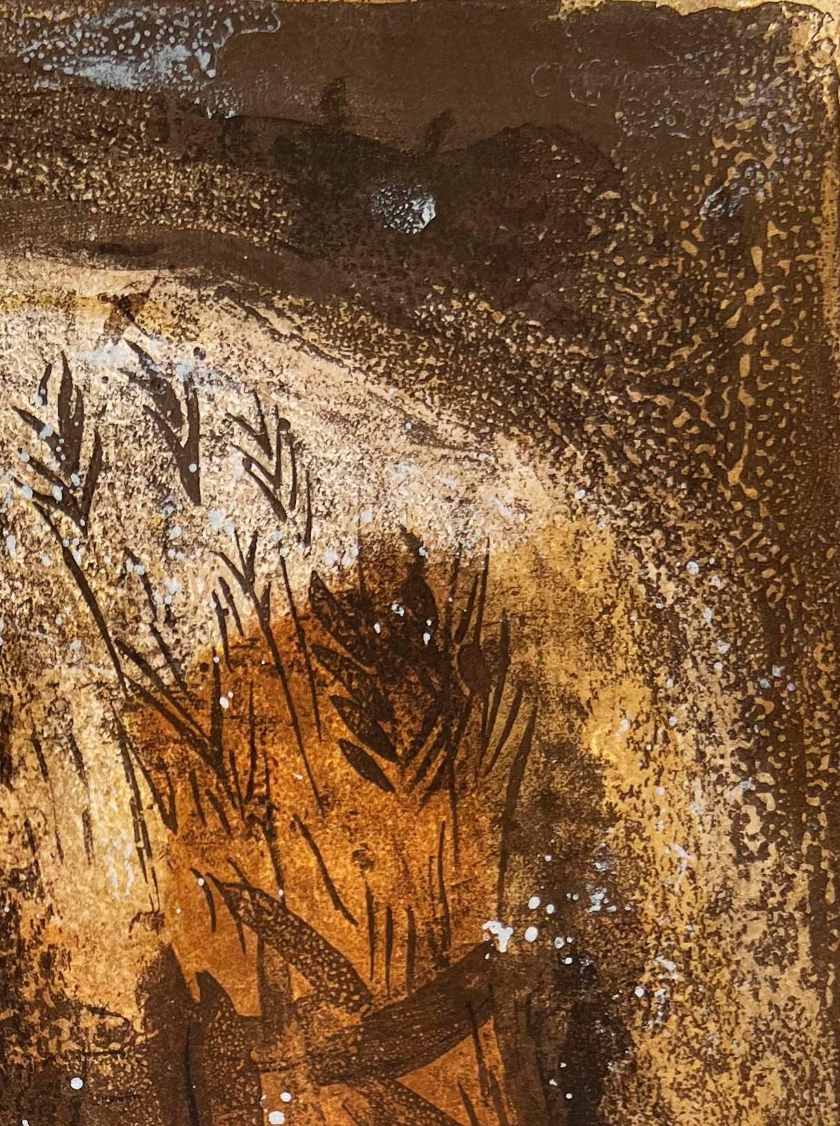 Ruth at the feet of Boaz - Modern Print by Marc Chagall