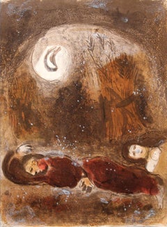 'Ruth at the Feet of Boaz' Lithograph from The Bible
