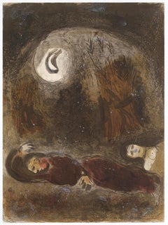 Originallithographie „Ruth at the Feet of Boaz“