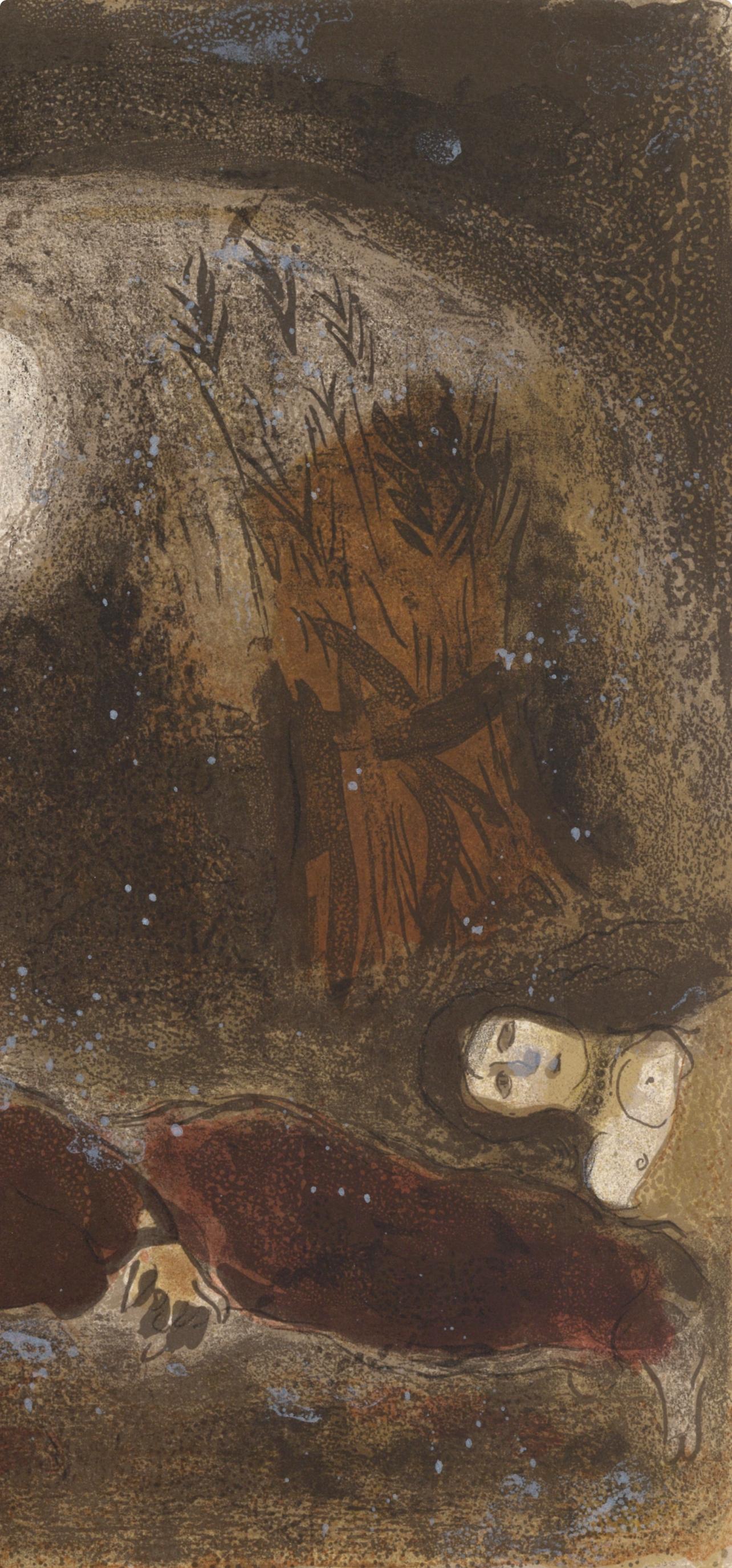 Ruth aux pieds de Booz (Mourlot 230-77; Cramer 42) - Expressionist Print by Marc Chagall