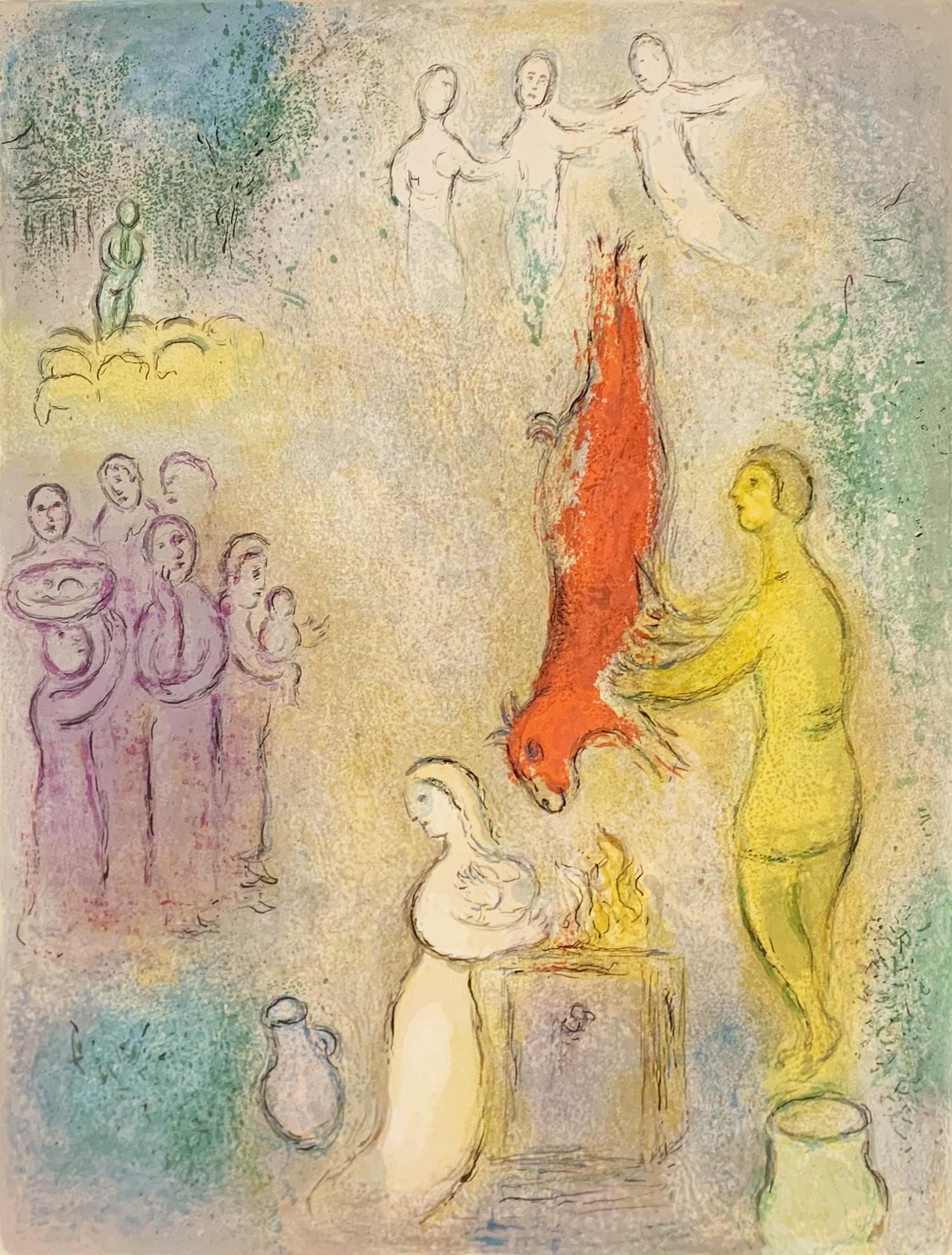 Marc Chagall Animal Print - Sacrifices Made to the Nymphs, from Daphnis and Chloe