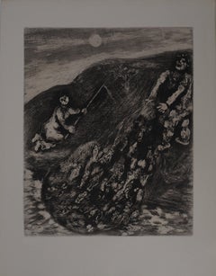 Marins, pêche au filet - Gravure originale - Réf. Sorlier #189